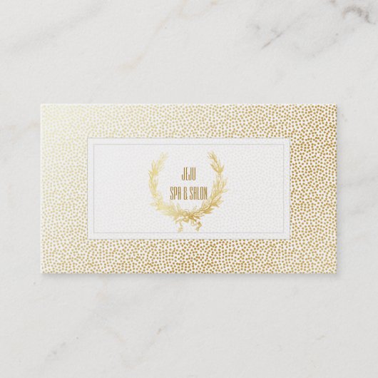 PixDezines faux gouden stippen/tarwekrans Visitekaartje (Voorkant)