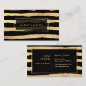 PixDezines faux gouden strepen Visitekaartje (Voorkant / Achterkant)