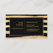 PixDezines faux gouden strepen Visitekaartje (Achterkant)