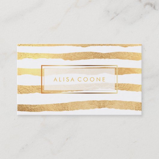 PixDezines faux gouden strepen Visitekaartje (Voorkant)