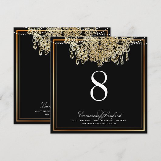 PixDezines faux goudkaarsen/tabelnummers Kaart (Voorkant / Achterkant)