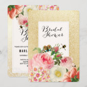 PixDezines faux goudvlekken/rozen/vrijgezellenfees Kaart (Voorkant / Achterkant)