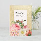 PixDezines faux goudvlekken/rozen/vrijgezellenfees Kaart (Staand voorkant)