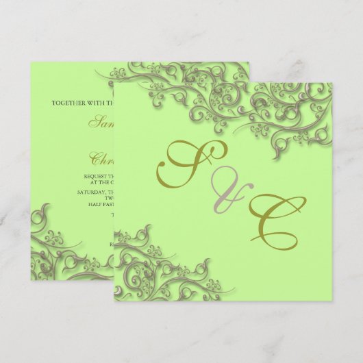 PixDezines  faux goudzirls Kaart (Voorkant / Achterkant)