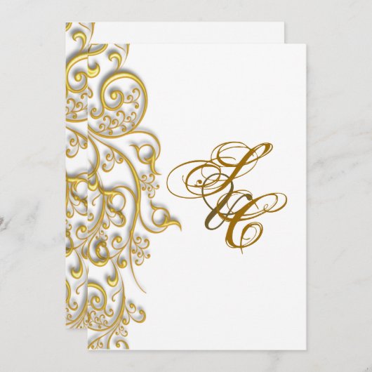 PixDezines  faux goudzirls Kaart (Voorkant / Achterkant)