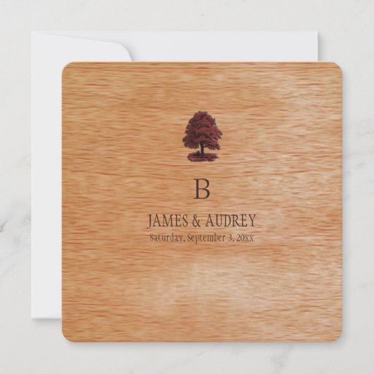 PixDezines faux-houtfineer+eikenbomen Kaart (Voorkant)