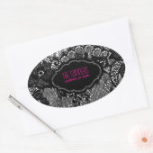 PixDezines faux kant / DIY achtergrond kleur Ovale Sticker (Envelop)