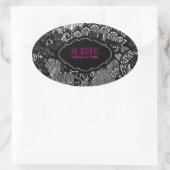 PixDezines faux kant / DIY achtergrond kleur Ovale Sticker (Tas)