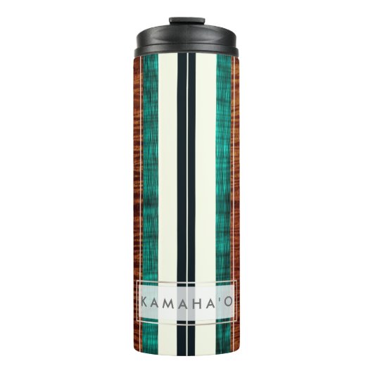 PixDezines Faux Koa Wood Longboard Thermosbeker (Voorkant)