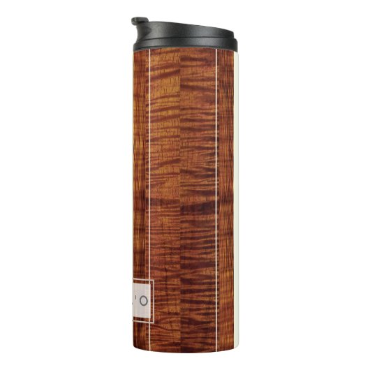 PixDezines Faux Koa Wood Longboard Thermosbeker (Geroteerd rechts)