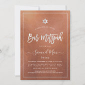 PixDezines Faux Koper + Platina Bat Mitzvah Kaart (Voorkant)