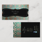 PixDezines faux koperen flora damask/diy backgroun Visitekaartje (Voorkant / Achterkant)