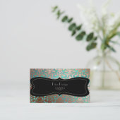 PixDezines faux koperen flora damask/diy backgroun Visitekaartje (Staand voorkant)