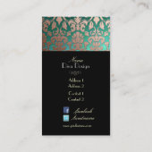 PixDezines faux koperen flora damask/diy backgroun Visitekaartje (Achterkant)