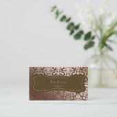 PixDezines faux koperen flora damask/diy backgroun Visitekaartje (Staand voorkant)