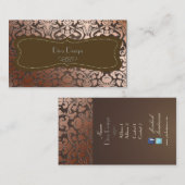 PixDezines faux koperen flora damask/diy backgroun Visitekaartje (Voorkant / Achterkant)