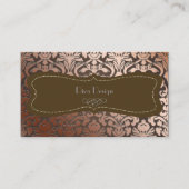 PixDezines faux koperen flora damask/diy backgroun Visitekaartje (Voorkant)