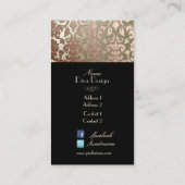 PixDezines faux koperen flora damask/diy backgroun Visitekaartje (Achterkant)