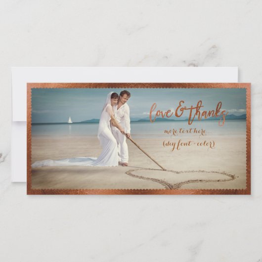 PixDezines faux koperen lijst/dank u foto Bedankkaart (Voorkant)