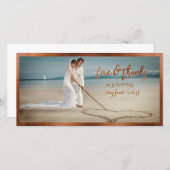 PixDezines faux koperen lijst/dank u foto Bedankkaart (Voorkant / Achterkant)