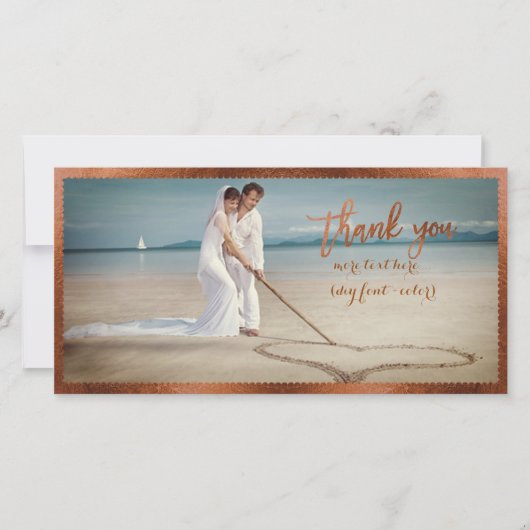 PixDezines faux koperen lijst/dank u foto Bedankkaart (Voorkant)