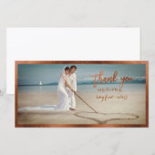 PixDezines faux koperen lijst/dank u foto Bedankkaart (Voorkant / Achterkant)