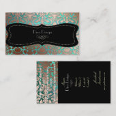 PixDezines faux koperflora damast/doe-het-zelf ach Visitekaartje (Voorkant / Achterkant)