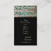 PixDezines faux koperflora damast/doe-het-zelf ach Visitekaartje (Achterkant)