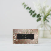 PixDezines faux koperflora damast/doe-het-zelf ach Visitekaartje (Staand voorkant)