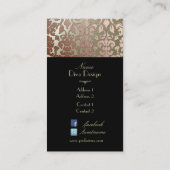 PixDezines faux koperflora damast/doe-het-zelf ach Visitekaartje (Achterkant)