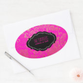 PixDezines  faux lace / DIY achtergrond kleur Ovale Sticker (Envelop)