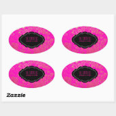 PixDezines  faux lace / DIY achtergrond kleur Ovale Sticker (Vel)