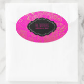 PixDezines  faux lace / DIY achtergrond kleur Ovale Sticker (Tas)