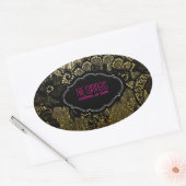 PixDezines  faux lace / DIY achtergrond kleur Ovale Sticker (Envelop)