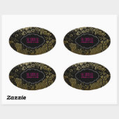 PixDezines  faux lace / DIY achtergrond kleur Ovale Sticker (Vel)