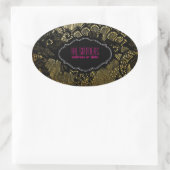 PixDezines  faux lace / DIY achtergrond kleur Ovale Sticker (Tas)