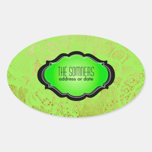 PixDezines  faux lace / DIY achtergrond kleur Ovale Sticker (Voorkant)