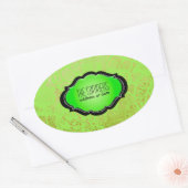 PixDezines  faux lace / DIY achtergrond kleur Ovale Sticker (Envelop)