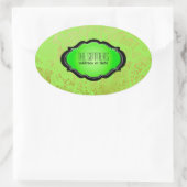 PixDezines  faux lace / DIY achtergrond kleur Ovale Sticker (Tas)