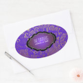 PixDezines faux lace / DIY achtergrond kleur Ovale Sticker (Envelop)