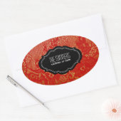 PixDezines  faux lace / DIY achtergrond kleur Ovale Sticker (Envelop)