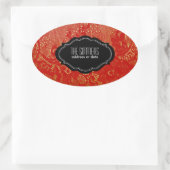 PixDezines  faux lace / DIY achtergrond kleur Ovale Sticker (Tas)