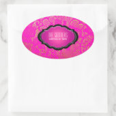 PixDezines faux lace / DIY achtergrond kleur Ovale Sticker (Tas)