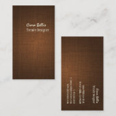 PixDezines faux linnen espresso brown Visitekaartje (Voorkant / Achterkant)