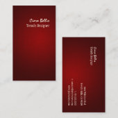 PixDezines faux linnen karmozijnrood Visitekaartje (Voorkant / Achterkant)