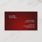 PixDezines faux linnen karmozijnrood Visitekaartje (Achterkant)