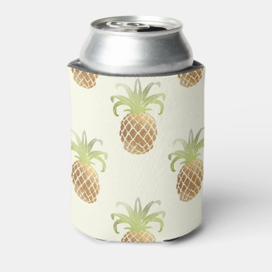 PixDezines Faux Metallic Ananas Patroon Blikjeskoeler (Blikje Achterkant)