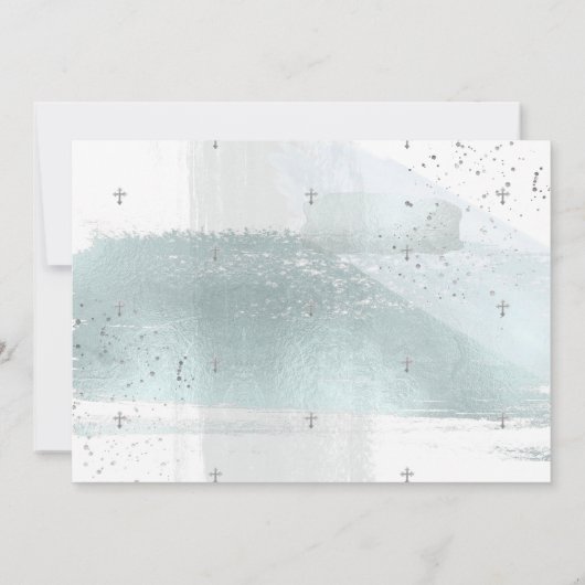 PixDezines Faux Metallic Dusty Blue Dedication Kaart (Achterkant)