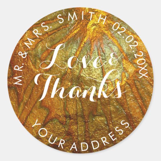 PixDezines FAUX METALLIC GOLD Ronde Sticker (Voorkant)