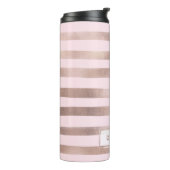 PixDezines Faux Metallic/Roos Gold Stripes Thermosbeker (Gedraaid links)